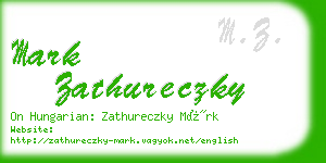 mark zathureczky business card